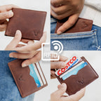 Prestige Genuine Leather Wallet and Card Holder Combo Gift Set With RFID Blocking Technology - Brown_8646919_1