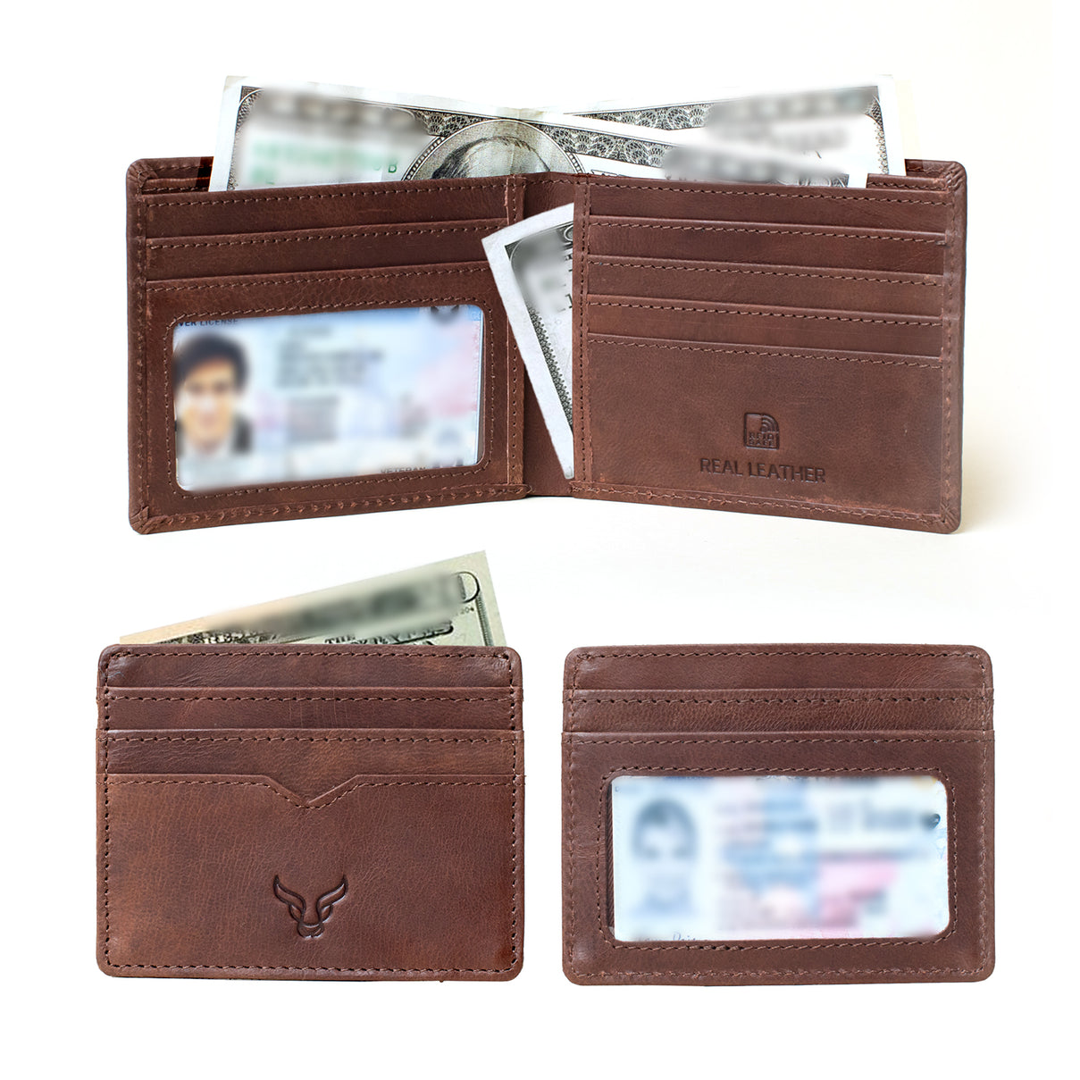 Prestige Genuine Leather Wallet and Card Holder Combo Gift Set With RFID Blocking Technology - Brown V32530174 2