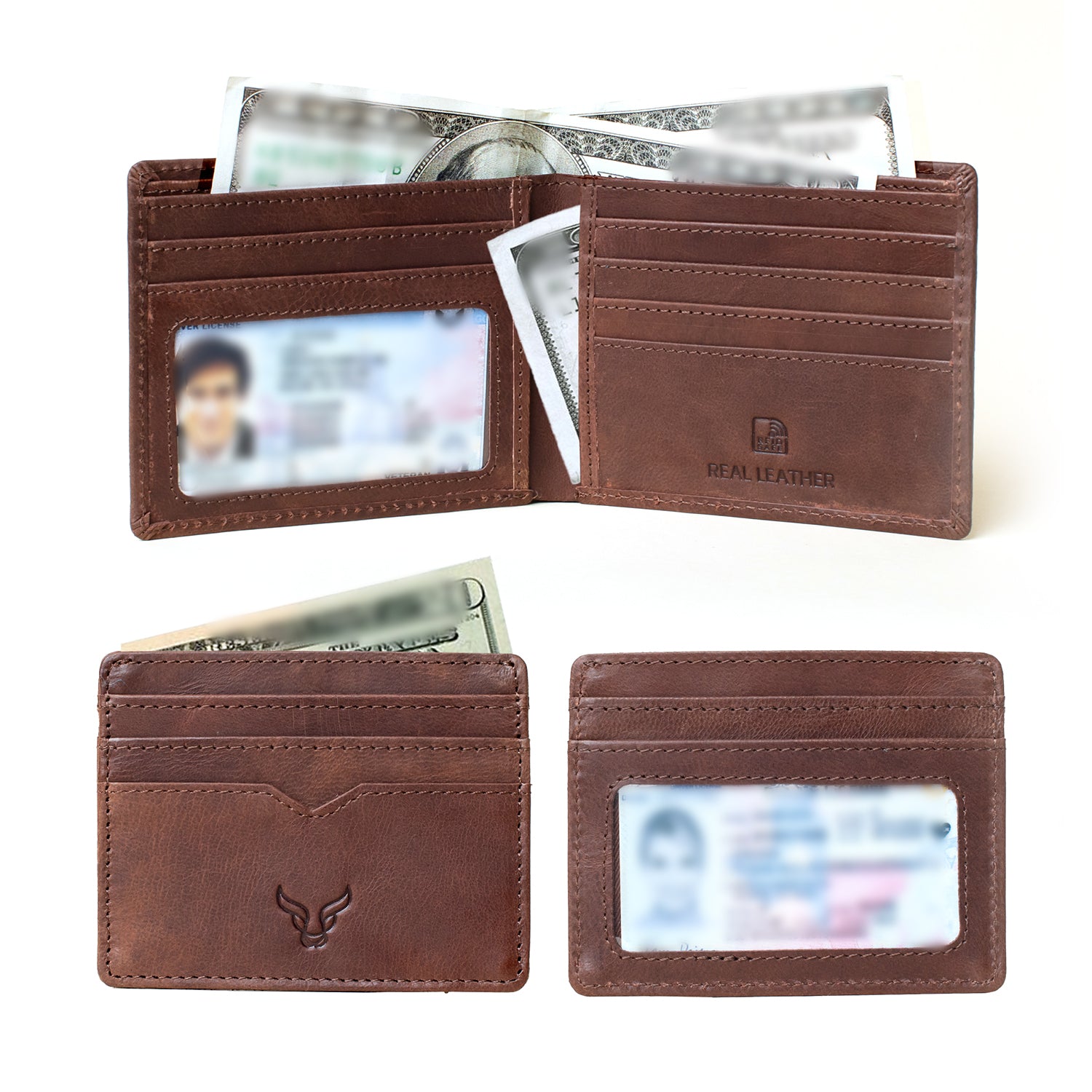 Prestige Genuine Leather Wallet and Card Holder Combo Gift Set With RFID Blocking Technology - Brown V32530174 2