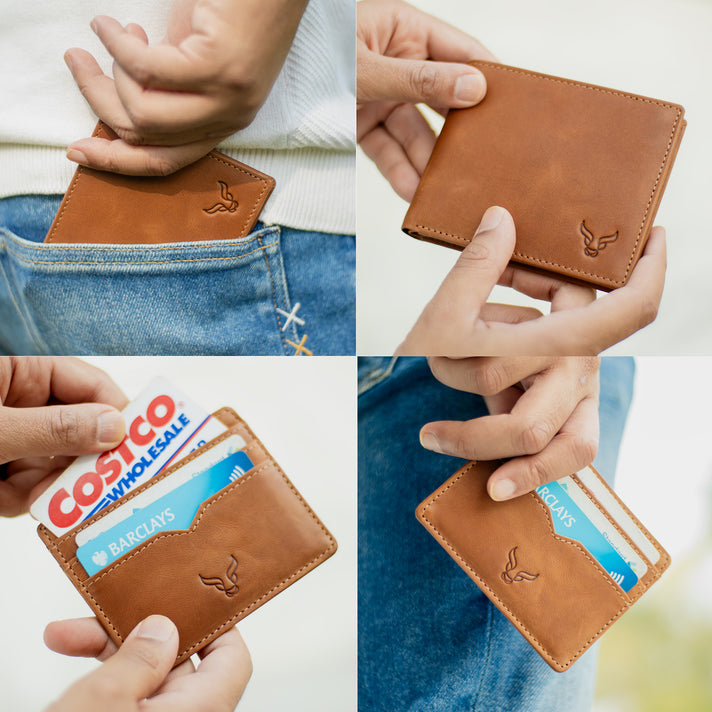 Prestige Genuine Leather Wallet and Card Holder Combo Gift Set With RFID Blocking Technology - Tan 8646920 2