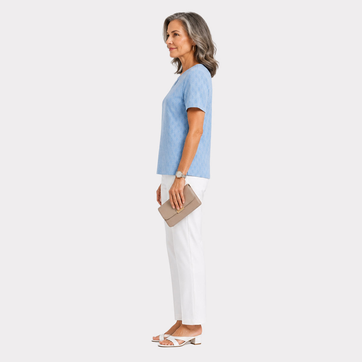Pure And Natural Keyhole Top (Size 10/12) - Sky V32606459 1