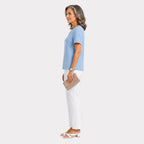 Pure And Natural Keyhole Top (Size 10/12) - Sky_8646923_1