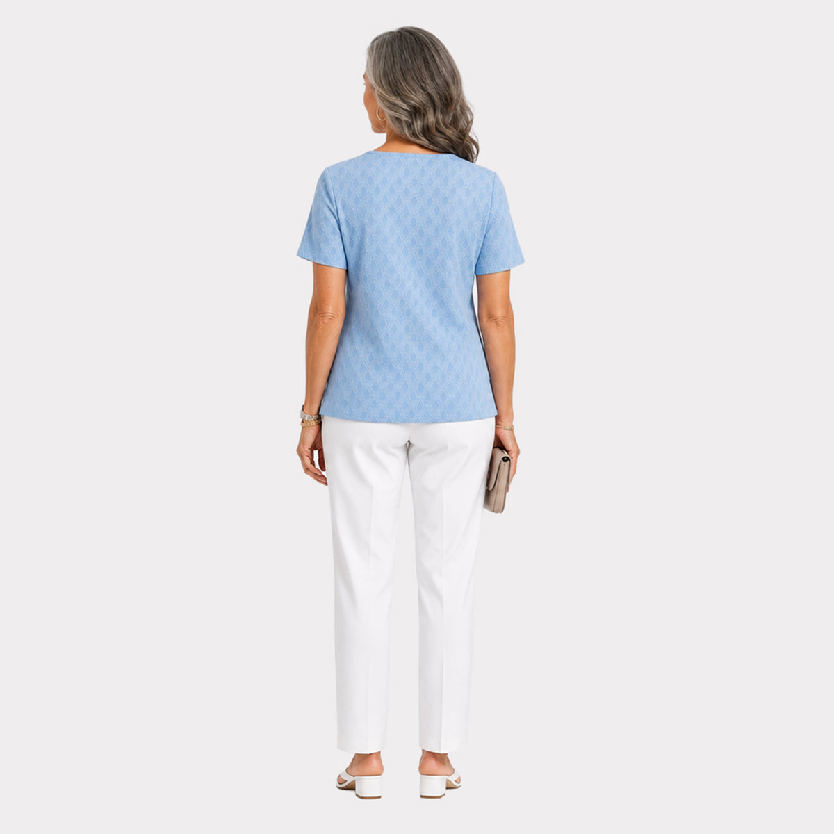 Pure And Natural Keyhole Top (Size 10/12) - Sky V32606459 2