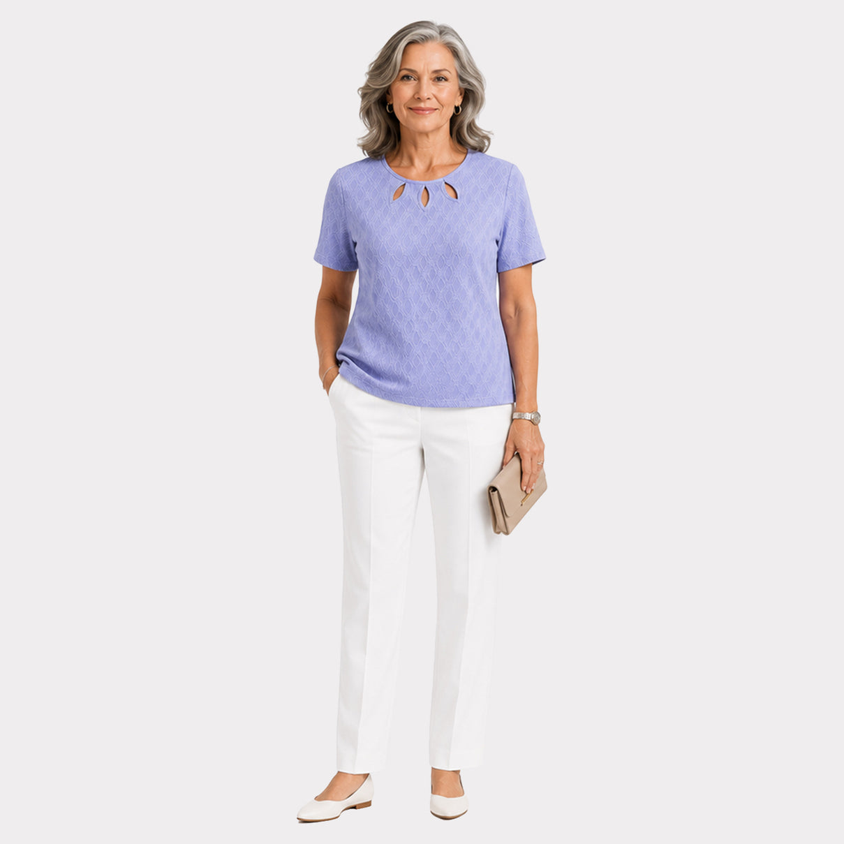 Pure And Natural Keyhole Top (Size 10-12) - Lavender 8646942 0