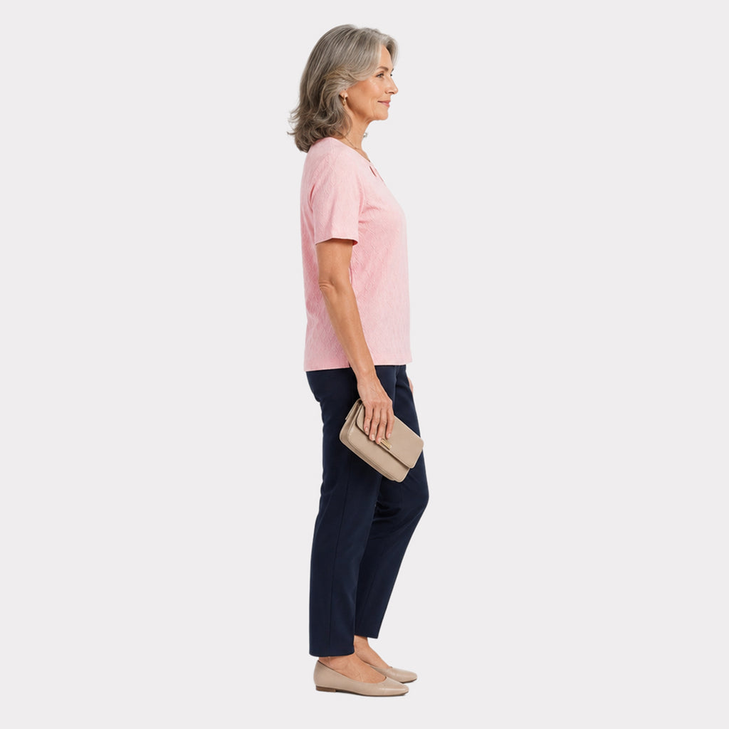 Pure And Natural Keyhole Top (Size 10/12) - Pink_8646946_1