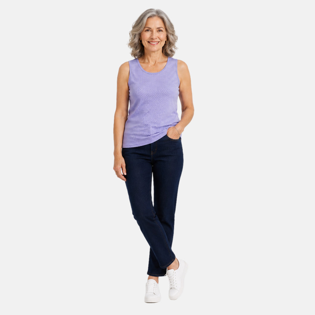Beaumonde Vest Top (Size 14/16) - Lilac & White_8646962