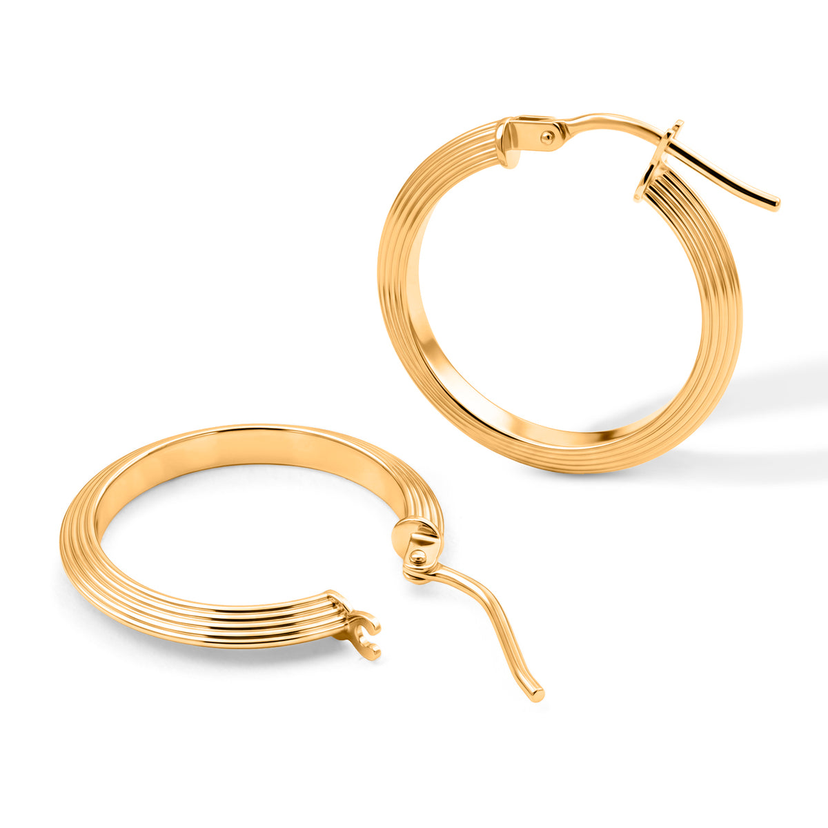 Maestro Collection - 9K Yellow Gold Hoop Earring with Clasp(Outer Diameter 19.50mm). V32614287 1