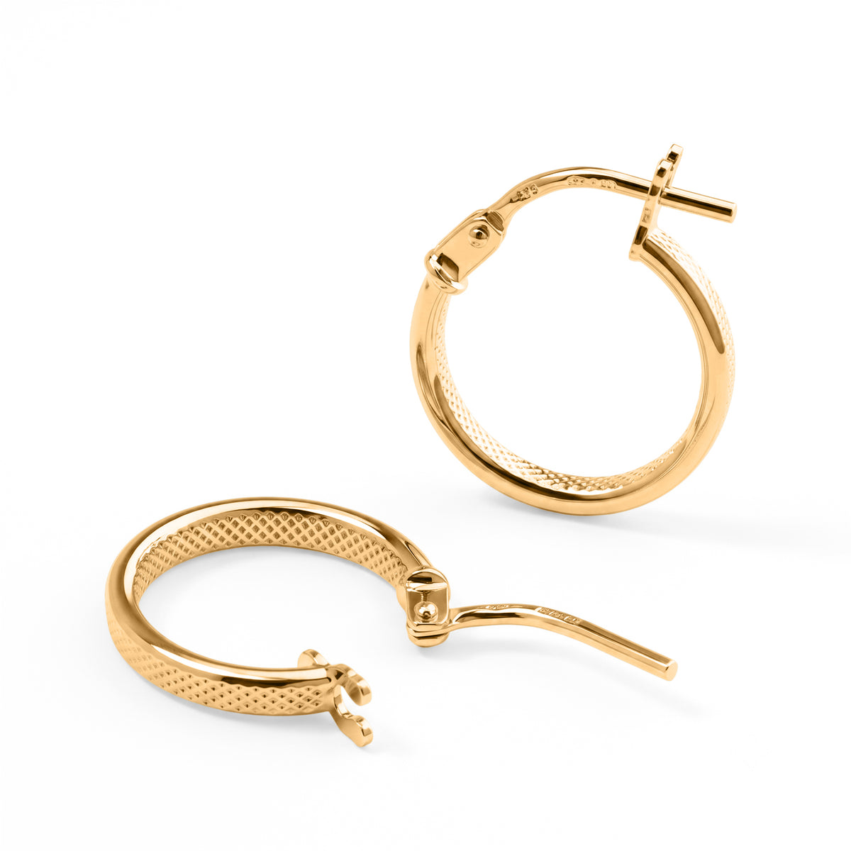 Maestro Collection-9K Yellow Gold Hoop Earring with Clasp(Width 1.96mm) 8646991 1