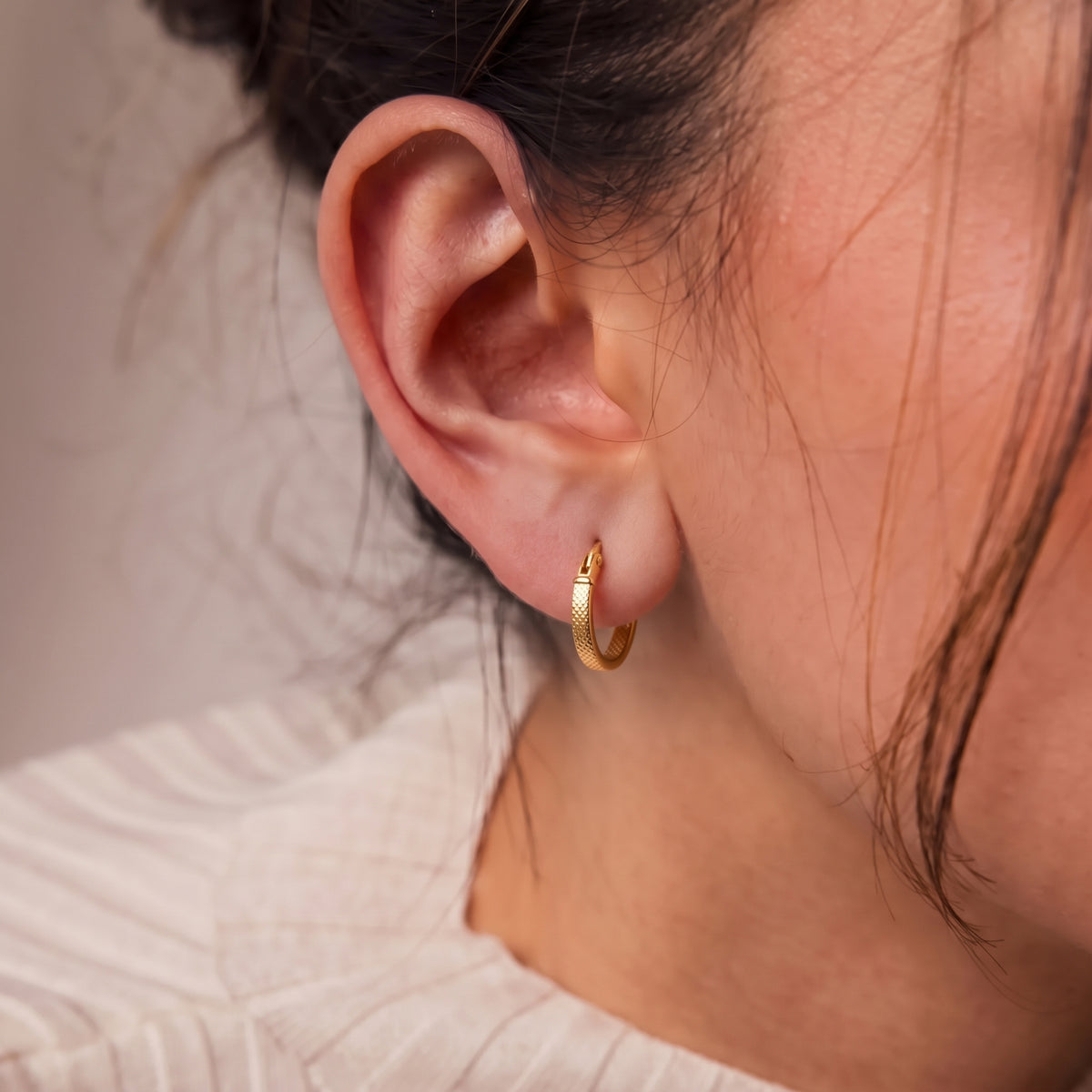 Maestro Collection-9K Yellow Gold Hoop Earring with Clasp(Width 1.96mm) V32653111 2