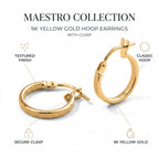 Maestro Collection-9K Yellow Gold Hoop Earring with Clasp(Width 1.96mm)_8646991_4