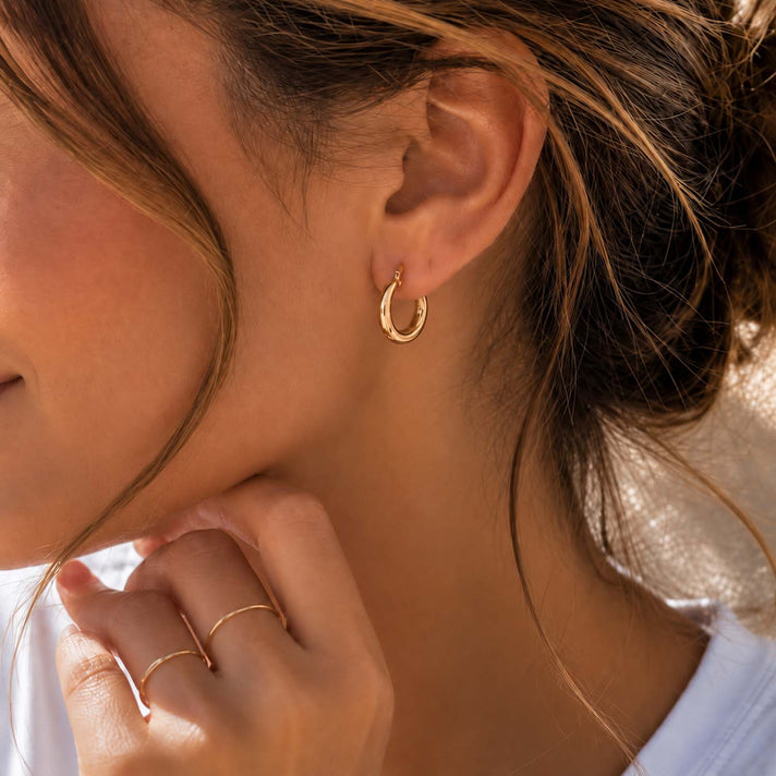 Maestro Collection- 9K Yellow Gold  Hoop Earring with Clasp 8647000 2