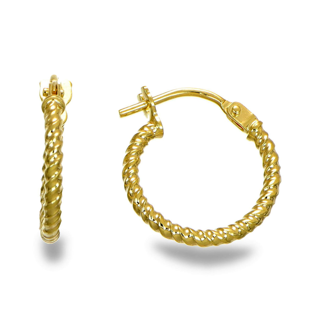 Maestro Collection - 9K Yellow Gold Hoop Earring with Clasp 8647001 0