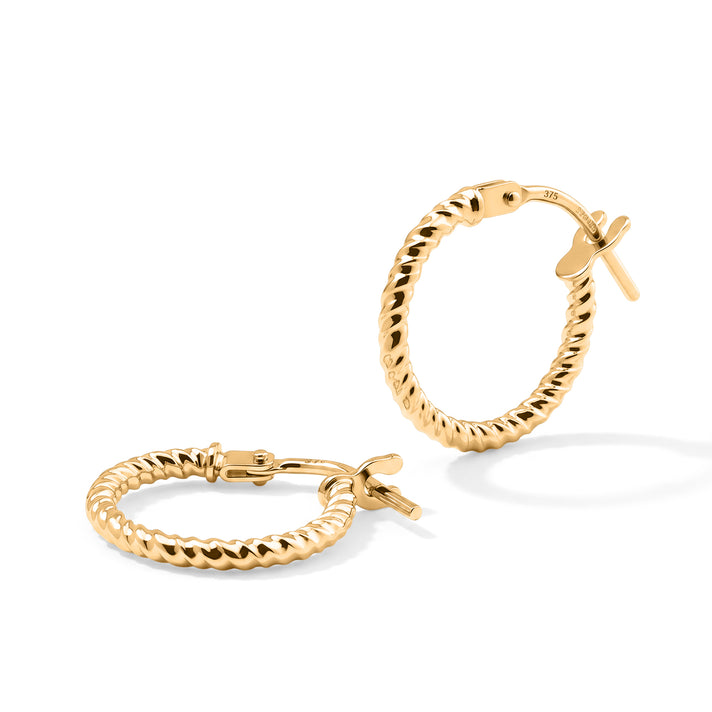9K Yellow Gold Hoop Earring with Clasp 8647001 1
