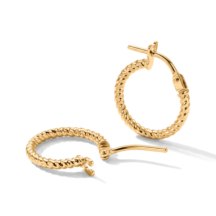 9K Yellow Gold Hoop Earring with Clasp 8647001 2