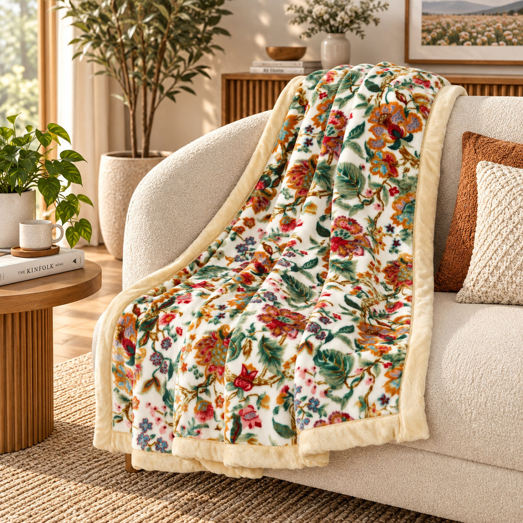 LIVMORE Patterned Blanket (Size 200x1 cm) - White_8647073