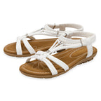 Lotus Domenica Open-Toe Elasticated Strappy Flat Sandals (Size 3) - White_8647172_1
