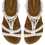 Lotus Domenica Open-Toe Elasticated Strappy Flat Sandals (Size 3) - White_8647172_2