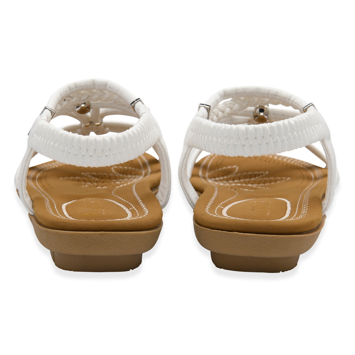 Lotus Domenica Open-Toe Elasticated Strappy Flat Sandals (Size 3) - White V32530185 3