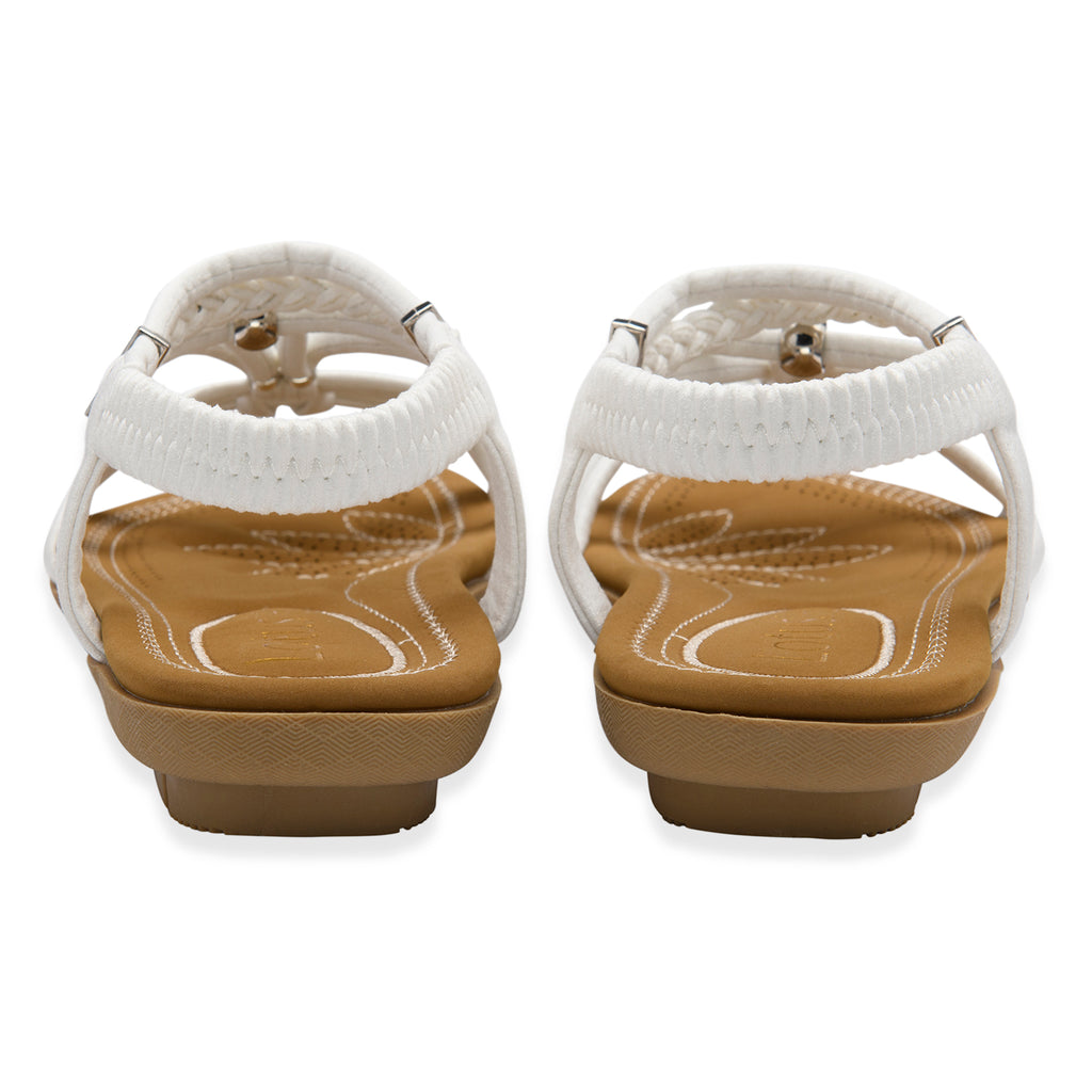 Lotus Domenica Open-Toe Elasticated Strappy Flat Sandals (Size 5) - White_8647174_3