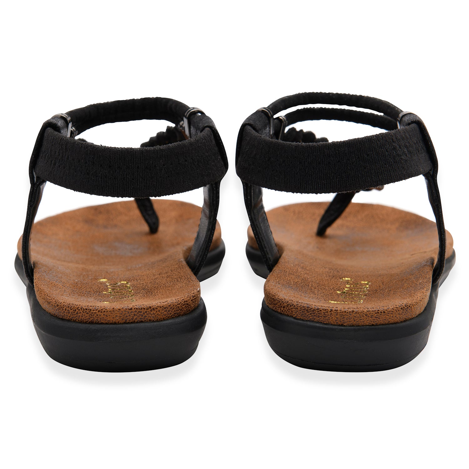 Lotus Textile Sol Flat Diamante Braided T-bar Straps Toe Post Sandals (Size 5) - Black 8647258 3