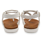 Lotus Textile Sol Flat Diamante Braided T-bar Straps Toe Post Sandals (Size 8) - White_8647265_3