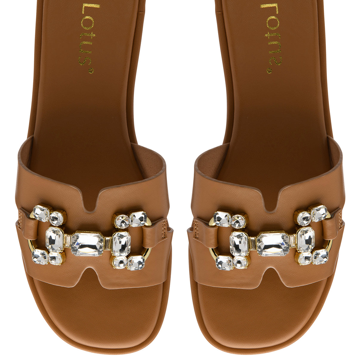 Lotus Agueda Casual Slip On Slide Sandals with Chunky Chain Detail (Size 3) - Tan V32623655 2