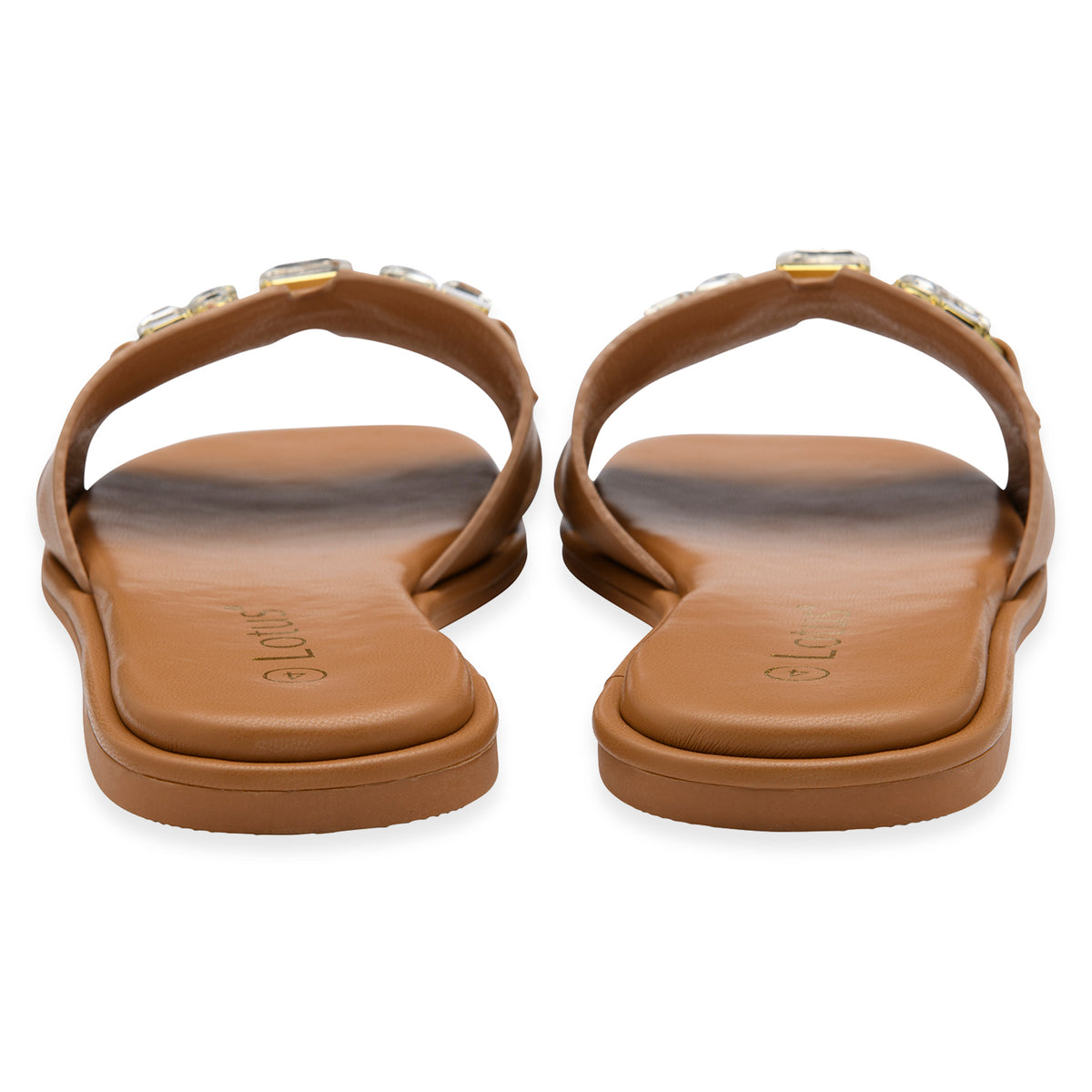 Lotus Agueda Casual Slip On Slide Sandals with Chunky Chain Detail (Size 3) - Tan V32623655 3