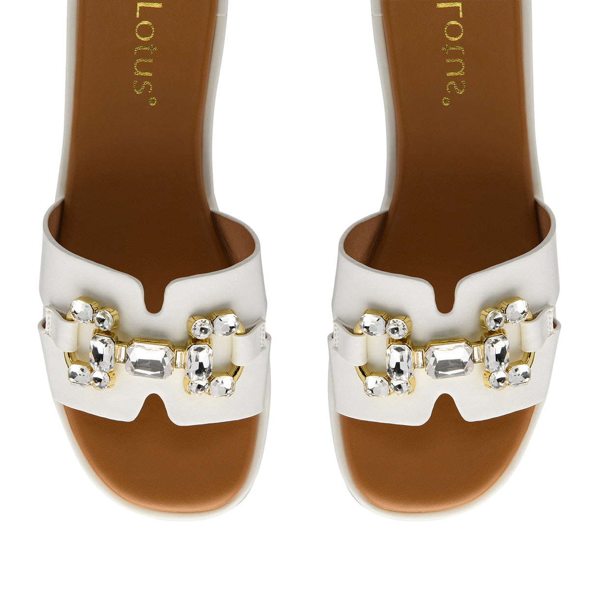 Lotus Agueda Casual Slip On Slide Sandals with Chunky Chain Detail (Size 4) - White V32586607 2