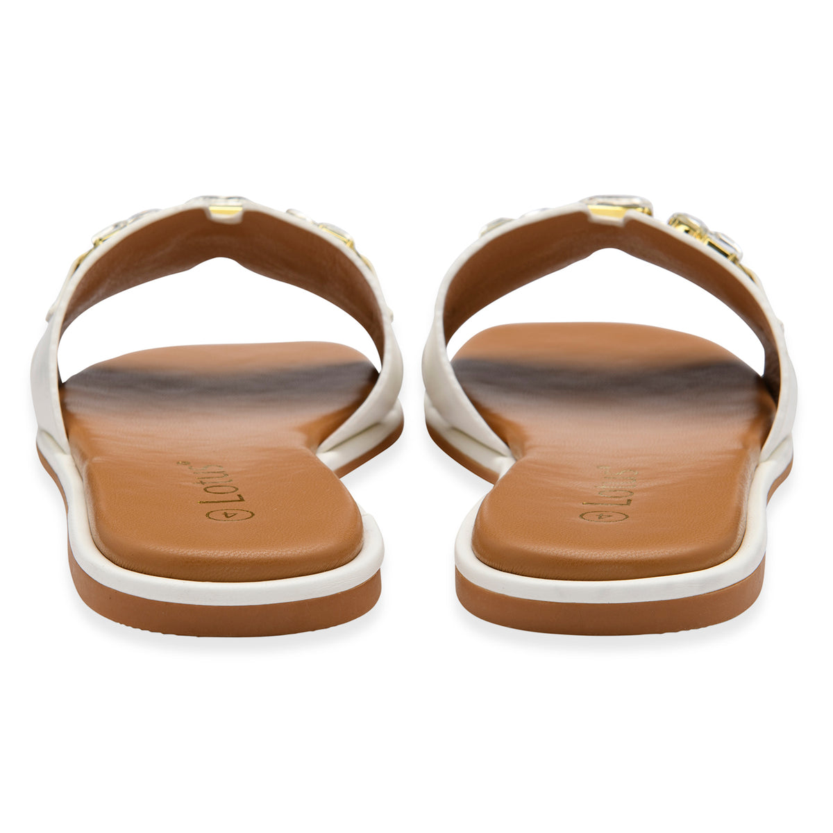 Lotus Agueda Casual Slip On Slide Sandals with Chunky Chain Detail (Size 4) - White V32586607 3