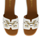 Lotus Agueda Casual Slip On Slide Sandals with Chunky Chain Detail (Size 7) - White_8647304_2