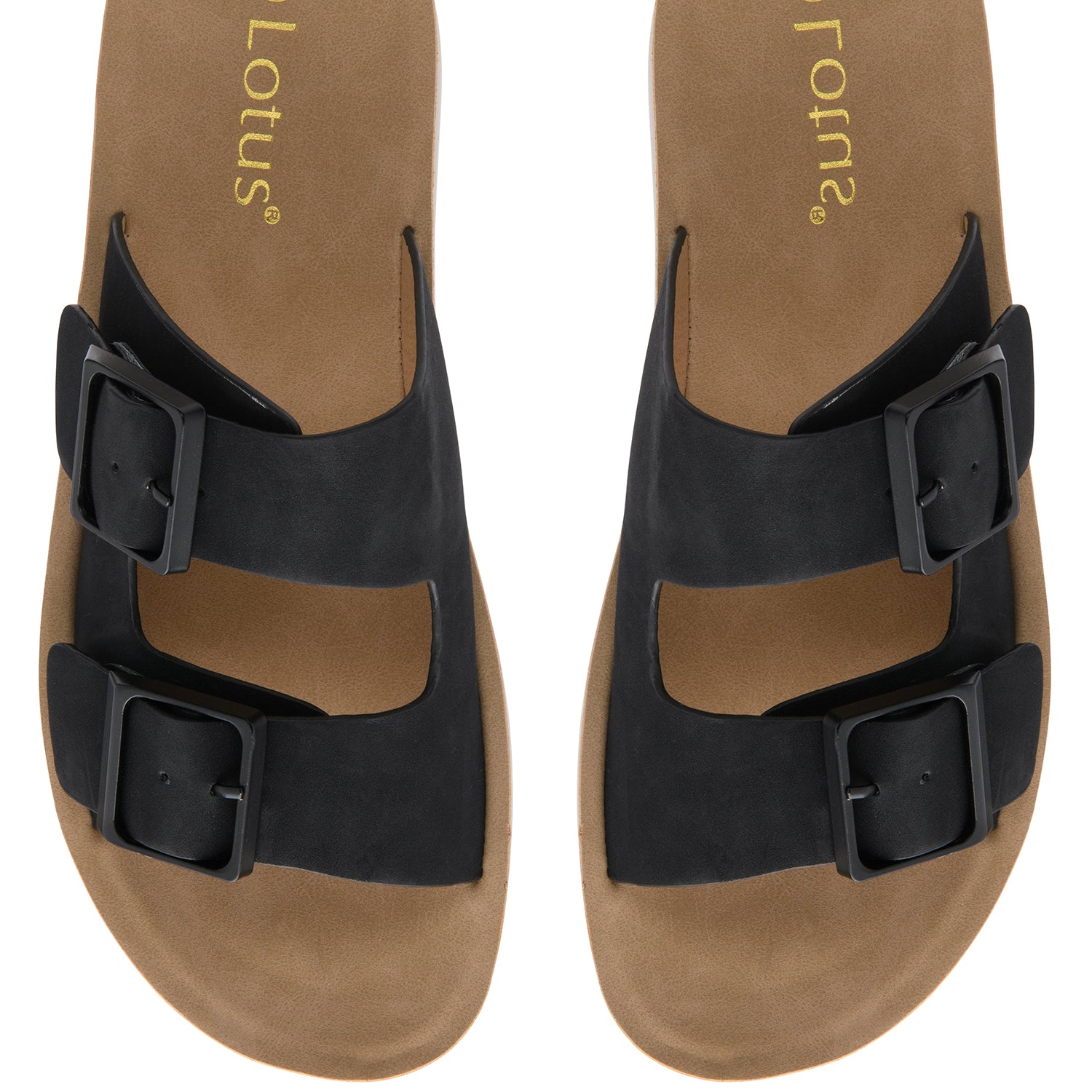 Lotus Volos Casual Open-Toe Double Buckle Strap Platform Mule Sandals (Size 5) - Black V32516187 2