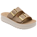 Lotus Volos Casual Open-Toe Double Buckle Strap Platform Mule Sandals (Size 6) - Natural_8647814
