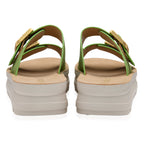 Lotus Volos Casual Open-Toe Double Buckle Strap Platform Mule Sandals (Size 5) - Green_8647904_3