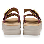 Lotus Volos Casual Open-Toe Double Buckle Strap Platform Mule Sandals (Size 6) - Plum_8648006_2