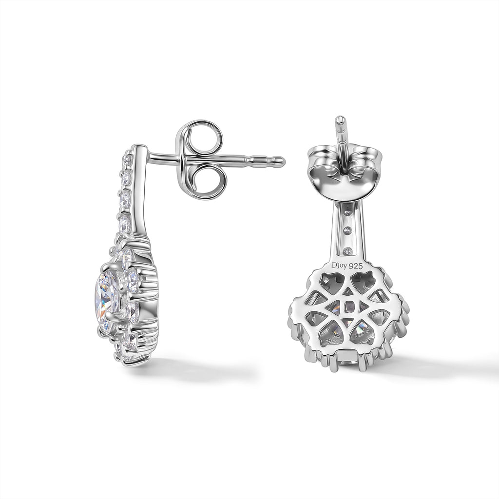D'Joy - Moissanite Earring with Push Back in Platinum Overlay Sterling Silver 1.70 Ct._8657055_3