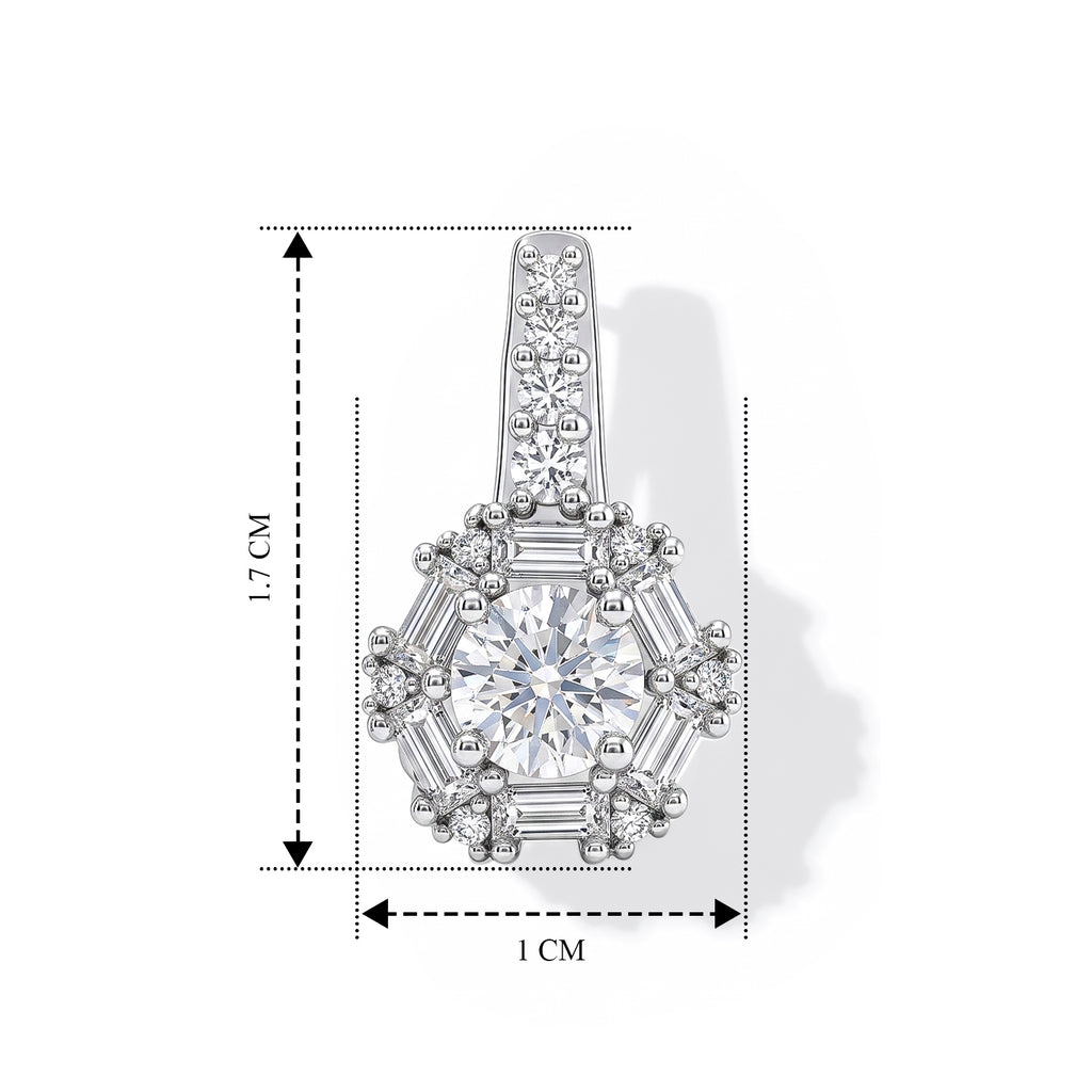 D'Joy - Moissanite Earring with Push Back in Platinum Overlay Sterling Silver 1.70 Ct._8657055_4