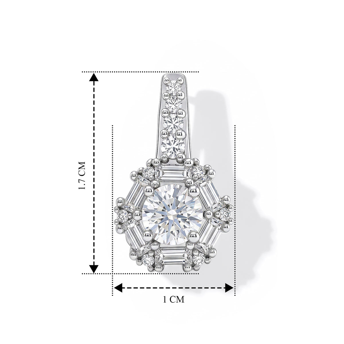 D'Joy - Moissanite Earring with Push Back in Platinum Overlay Sterling Silver 1.70 Ct. V32519551 5