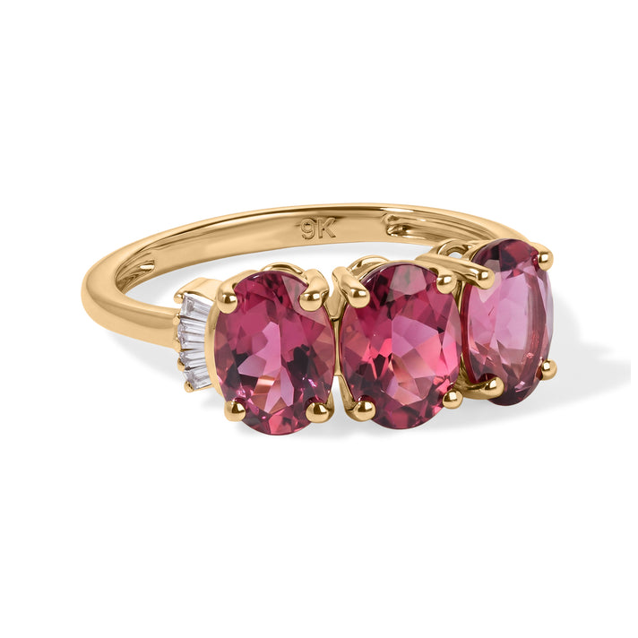 The Tony Diniz Collection - 9K Yellow Gold AAA Rubellite and Earth Mined Diamond Ring 2.46 Ct. 8657969 1