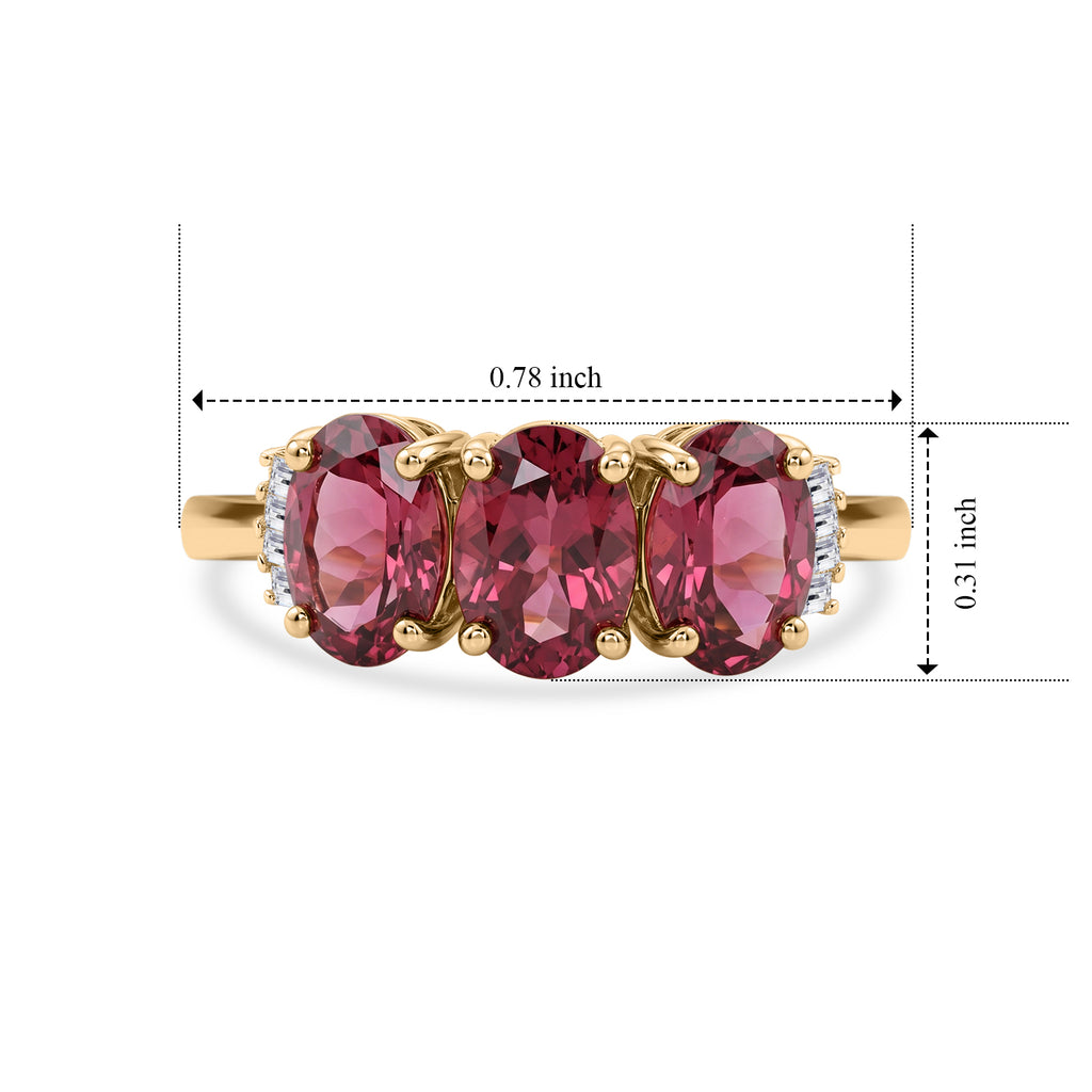 9K Yellow Gold AAA Rubellite & Natural White Diamond Ring 2.45 Ct._8657969_5