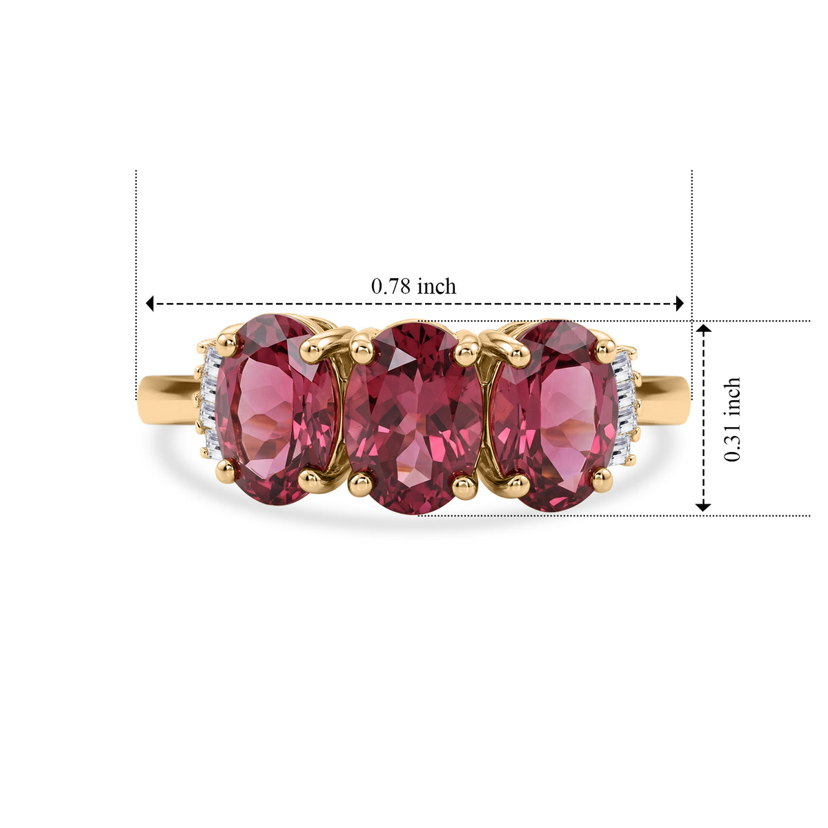 The Tony Diniz Collection - 9K Yellow Gold AAA Rubellite and Earth Mined Diamond Ring 2.46 Ct. 8657969 6