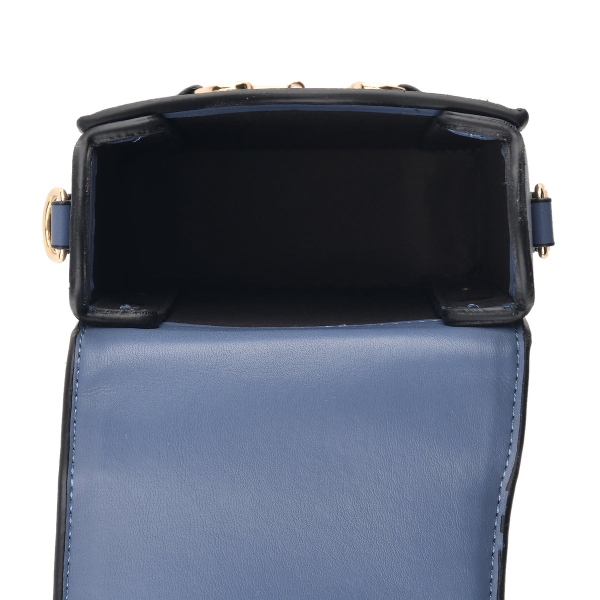 One Time Designer Closeout Deal - Plaid Crossbody Phone Bag with Snaffle Horsebit Detail &amp; Adjustable Length Strap - Blue V32578487 3