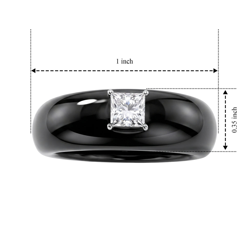 D'Joy - Black Jade & Lab Grown Diamond Ring in Rhodium Overlay Sterling Silver 24.90 Ct._8658040_5
