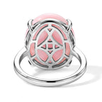 D'Joy - Pink Conch Shell Solitaire Ring in Rhodium Overlay Sterling Silver_8658116_4