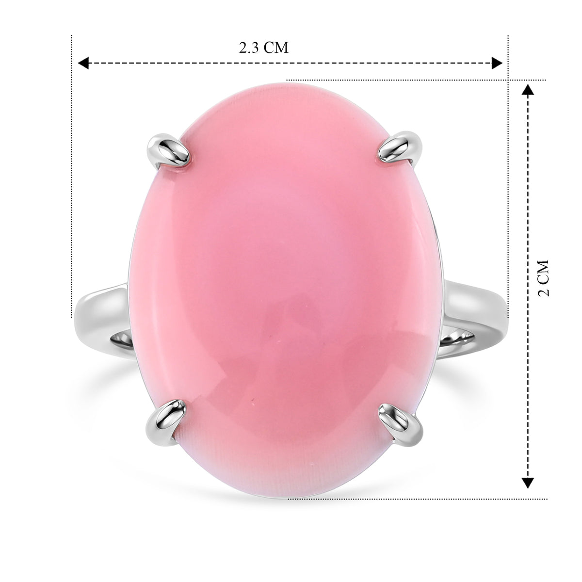 D'Joy - Pink Conch Shell Solitaire Ring in Rhodium Overlay Sterling Silver 8658116 4