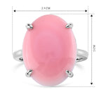 D'Joy - Pink Conch Shell Solitaire Ring in Rhodium Overlay Sterling Silver_8658116_5