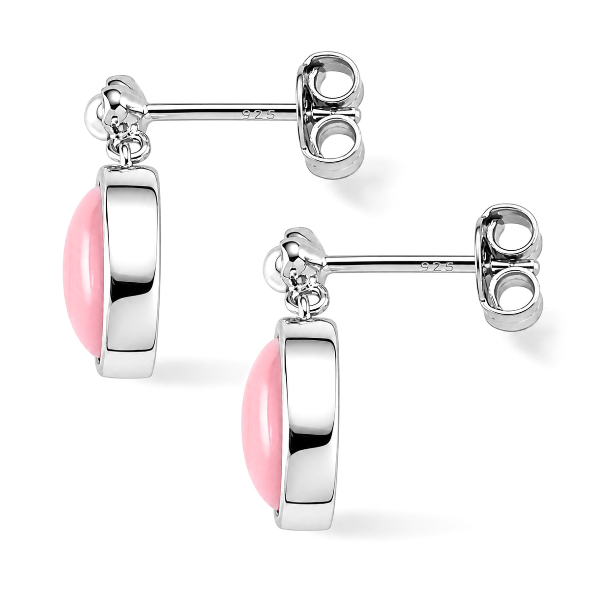D'Joy - Pink Conch Shell &amp; Fresh Water Pearl Floral Drop Earring with Push Back in Rhodium Overlay Sterling Silver 8658118 4