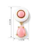 D'Joy - Pink Conch Shell Drop Earring with Push Back in Yellow Gold Plated Sterling Silver_8658159_4