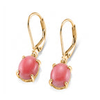 D'Joy - Pink Conch Shell Solitaire Lever Back Earring in Yellow Gold Plated Sterling Silver_8658163