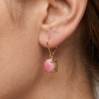 D'Joy - Pink Conch Shell Solitaire Lever Back Earring in Yellow Gold Plated Sterling Silver_8658163_1