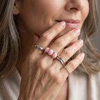 D'Joy - Pink Conch Shell Trilogy Ring in Rhodium Overlay Sterling Silver_8658181_2